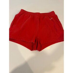 Rag & Bone Womens Red Cotton Shorts With Elastic Waistband & Logo Detail